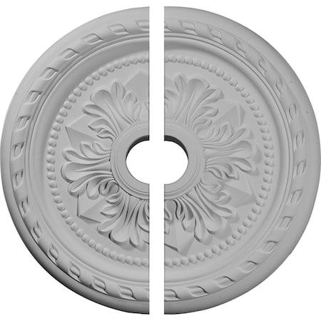 Ekena Millwork Palmetto Ceiling Medallion, Two Piece (Fits Canopies up to 3 5/8"), 23 5/8"OD x 3 5/8"ID x 1 5/8"P CM23PM2